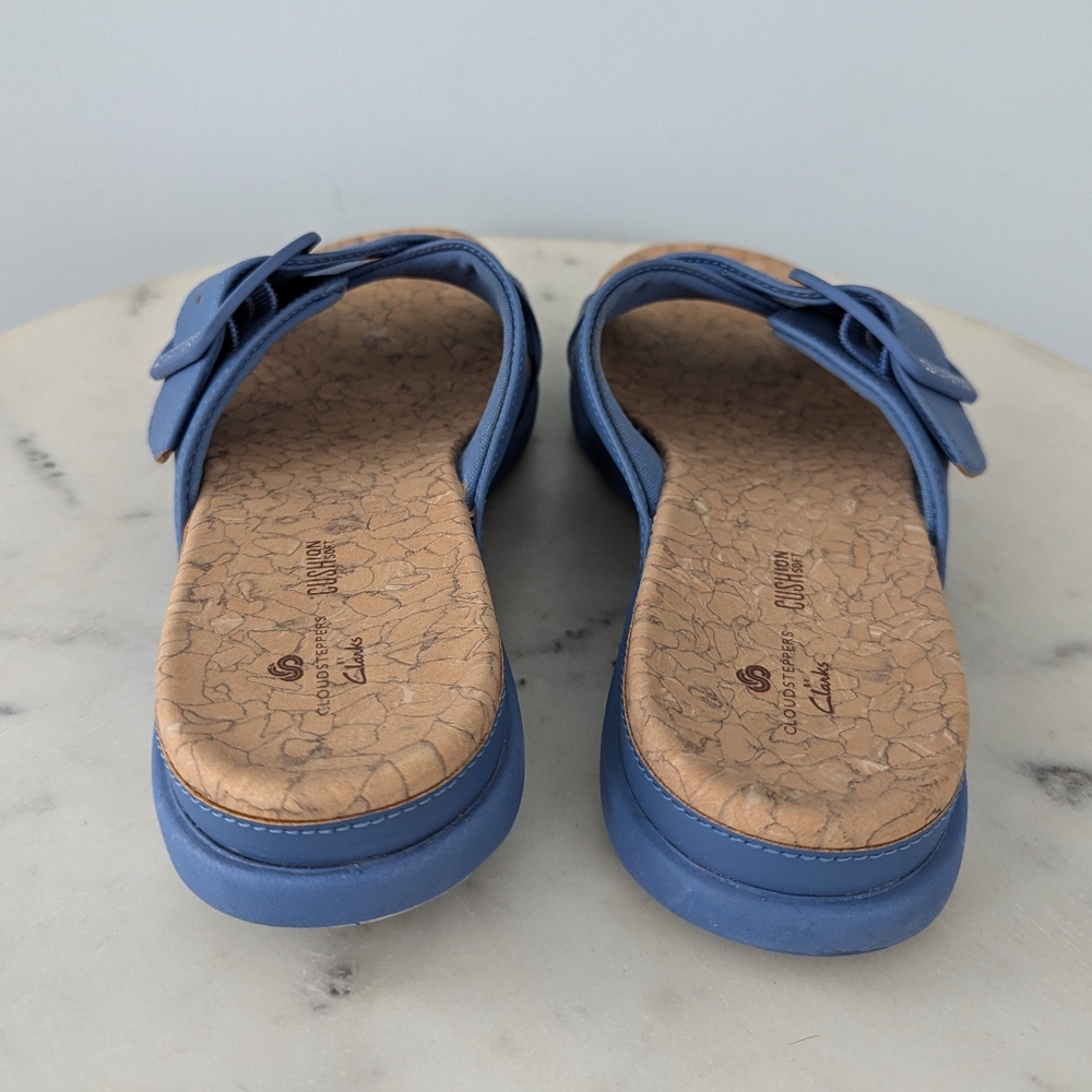Clarks Cloudsteppers Women's Blue Casual Slide Sandals - Picture 8 of 10